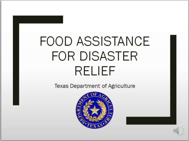 Food Assistance For Disaster Relief